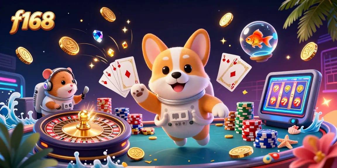 Experience thrilling gaming action with f168 in a vibrant space station casino scene.