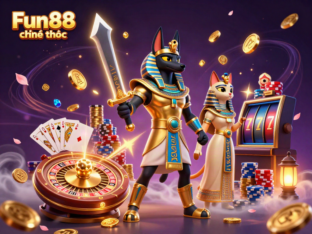 Experience the excitement of Fun88 chính thức with vibrant casino elements and ancient mythology.