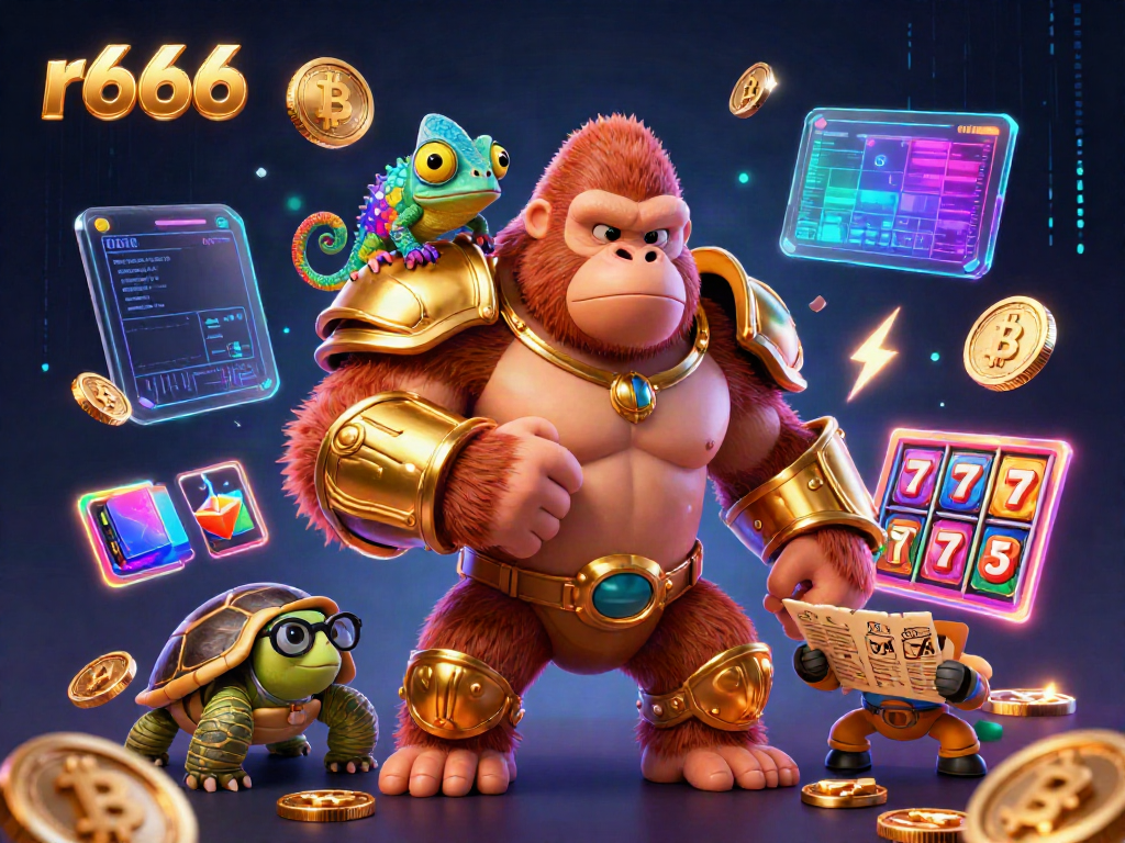 Explore r666 with a powerful gorilla king and engaging gambling elements in dynamic 3D