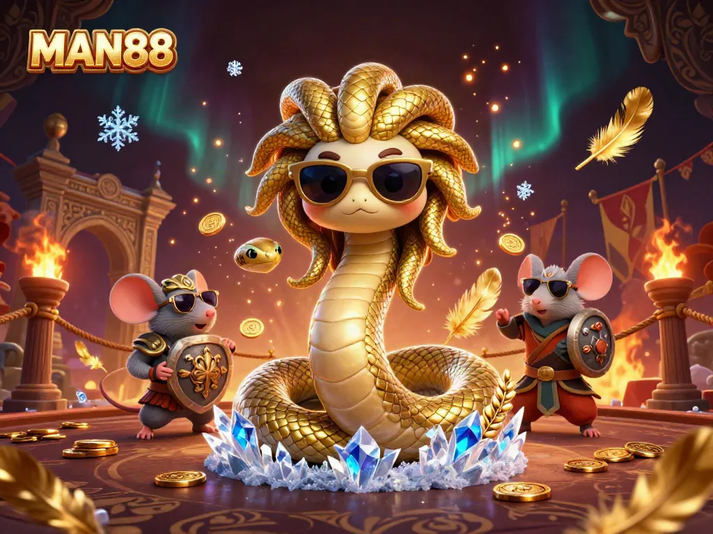 Engage in thrilling betting adventures at MAN88 with whimsical characters and vibrant casino elements.