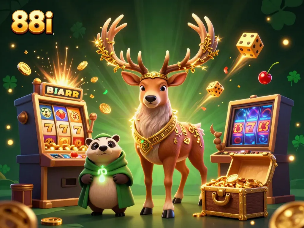 Experience thrilling gameplay with 88i in a vibrant, magical casino environment filled with treasures and excitement.