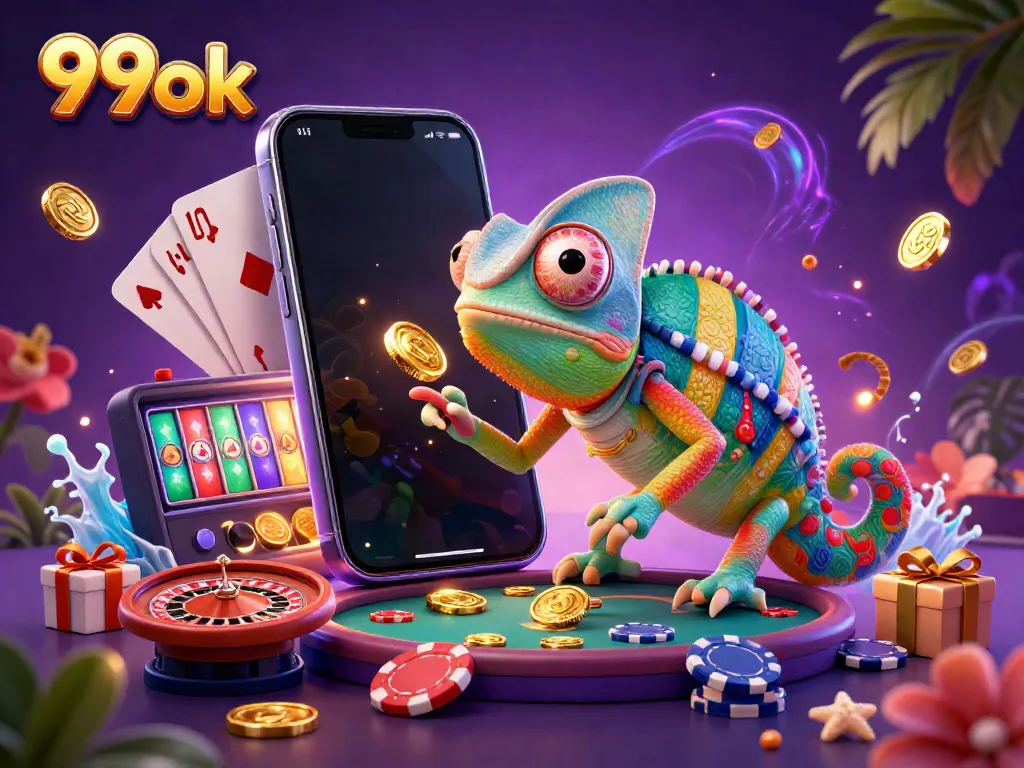 Witness the exciting 99ok casino world with a vibrant chameleon owner and dynamic gaming elements.