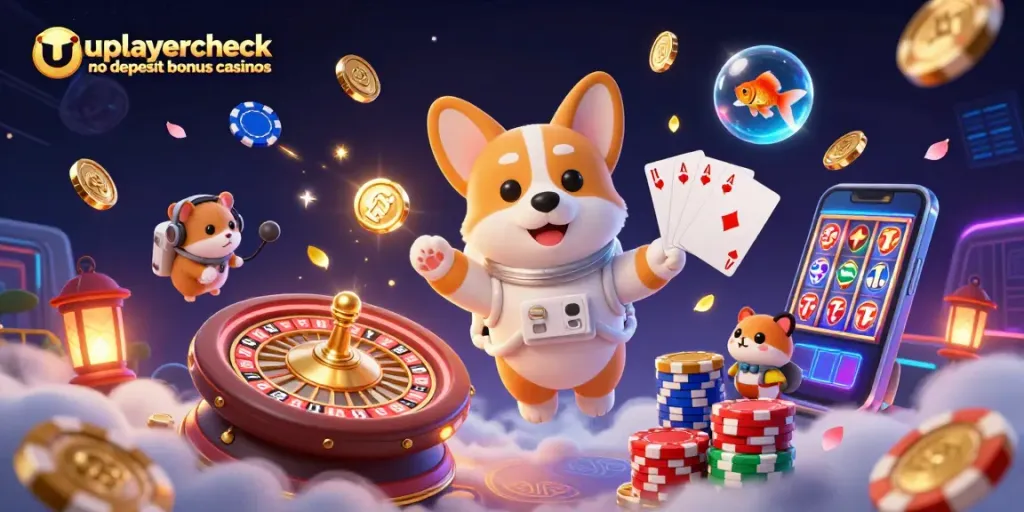 Experience excitement at usplayercheck no deposit bonus casinos with 3D illustrations of gaming fun.