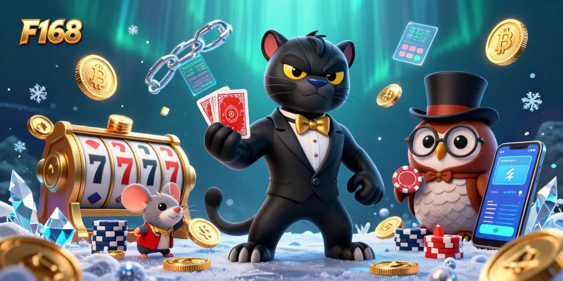 Experience exciting F168 online casino games with vibrant characters and dynamic gambling elements.