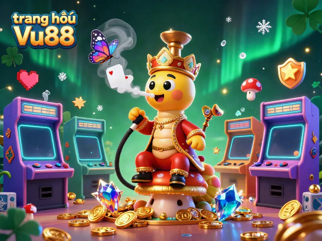 Experience the excitement of gaming at trang chủ Vu88 with captivating illustrations of casino elements.