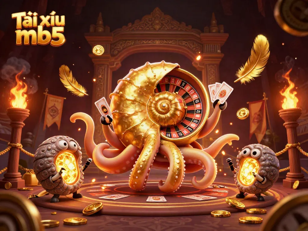 Engage in Tài xỉu mb5 with dynamic 3D illustration showcasing a unique gaming experience filled with excitement.