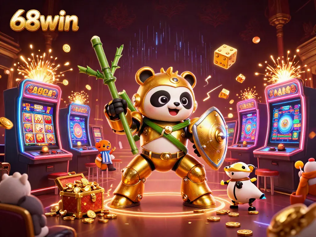 Experience the excitement of 68win with vibrant casino games, golden jackpots, and dynamic characters.