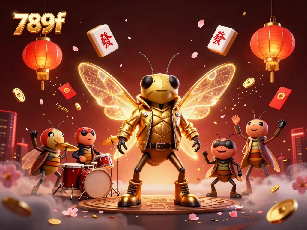 Experience the excitement of 789f with energetic characters and vibrant casino elements in this dynamic scene.