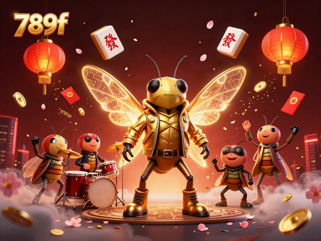 Experience the excitement of 789f with energetic characters and vibrant casino elements in this dynamic scene.