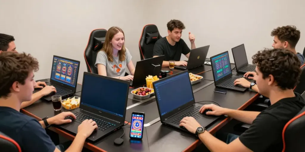 Players enjoying their casino bonus sans depot experience on multiple devices in an engaging gaming environment.