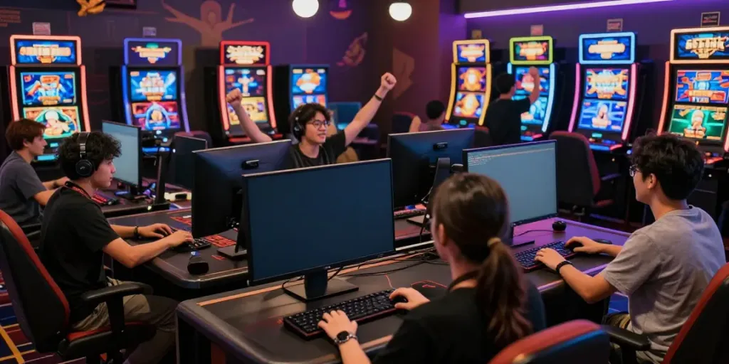 A80 online gaming platform showcasing players enjoying colorful games and vibrant graphics.
