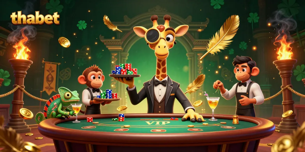 Experience thrilling gameplay at thabet with a high-roller giraffe and vibrant casino atmosphere.