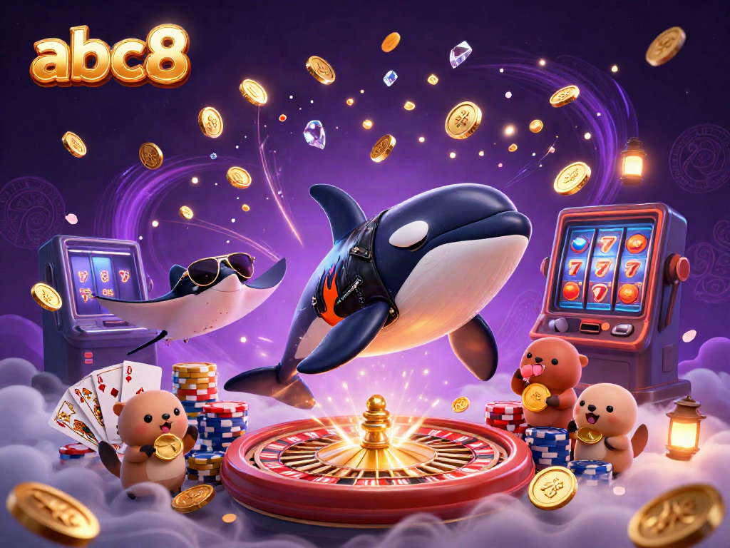 Play casino games with abc8 featuring fun characters and vibrant gaming elements.