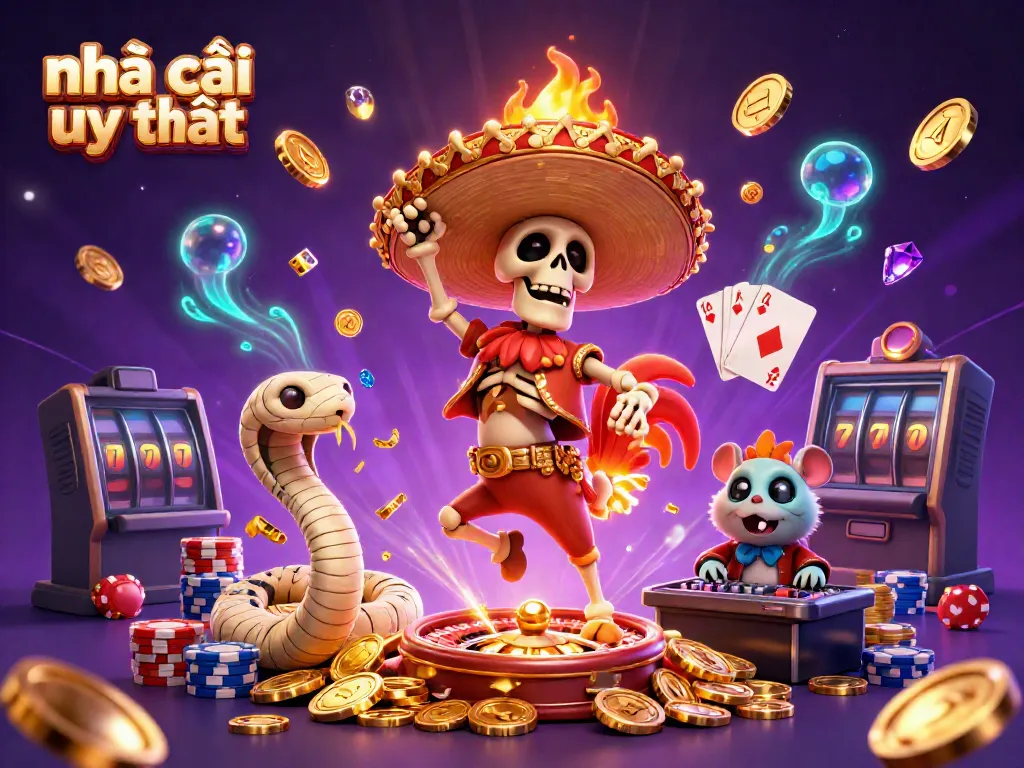 Trigger excitement and winnings with Nhà cái uy tín illustrations featuring colorful casino elements.