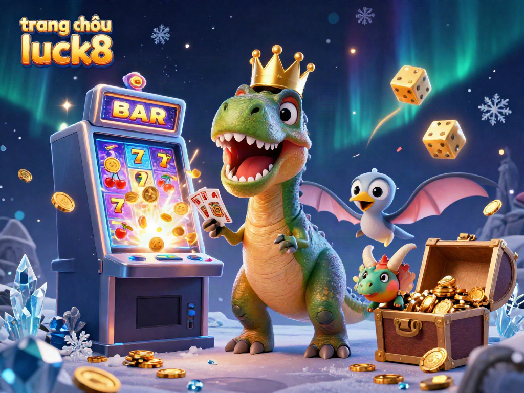 Experience excitement at trang chủ luck8 with engaging characters, vibrant casino elements, and jackpot explosions.
