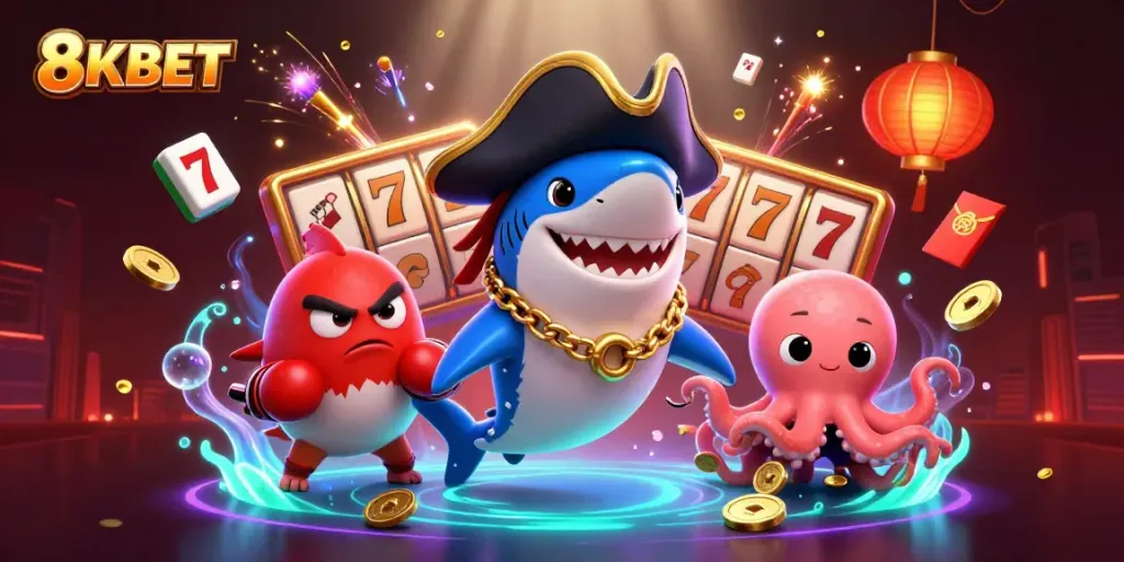 Engage with 8KBET's exciting gaming universe featuring vibrant characters and dynamic casino games.