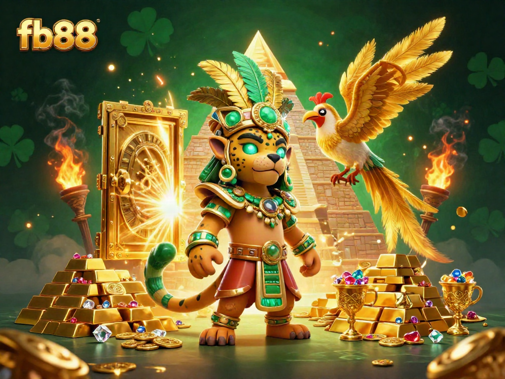 Experience thrilling wins with fb88 as the Mayan jaguar priest unveils treasures in this exciting casino scene.