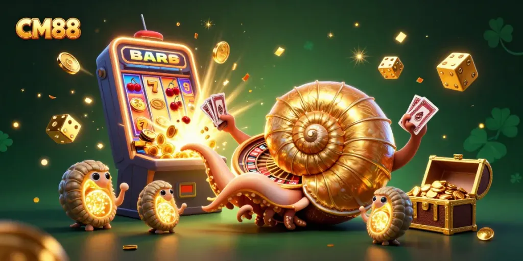 Experience the excitement of CM88 with a vibrant jackpot explosion and dynamic gaming elements.