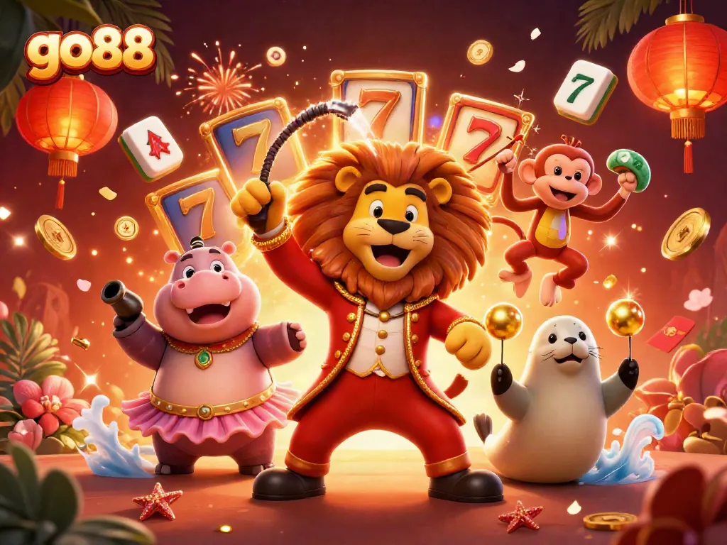 Experience the excitement of go88 with vibrant 3D casino characters and dynamic slot game elements.